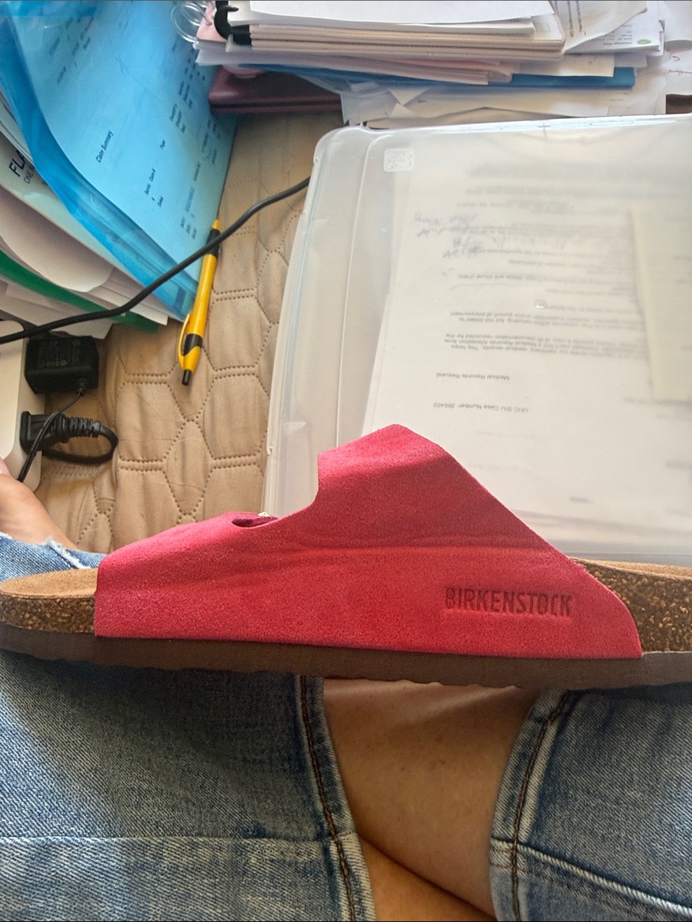 Birkenstock Women's Arizona Suede NWOB-size 9-Hot Pink /Fuchsia - Picture 6 of 6